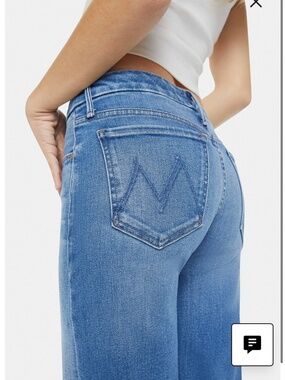 Mother Denim Lil' Roller Frayed Wide Leg Jeans 24 P Work Hard Play